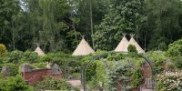 Marquee - Tipis on Goose Lawn from Walled Garden